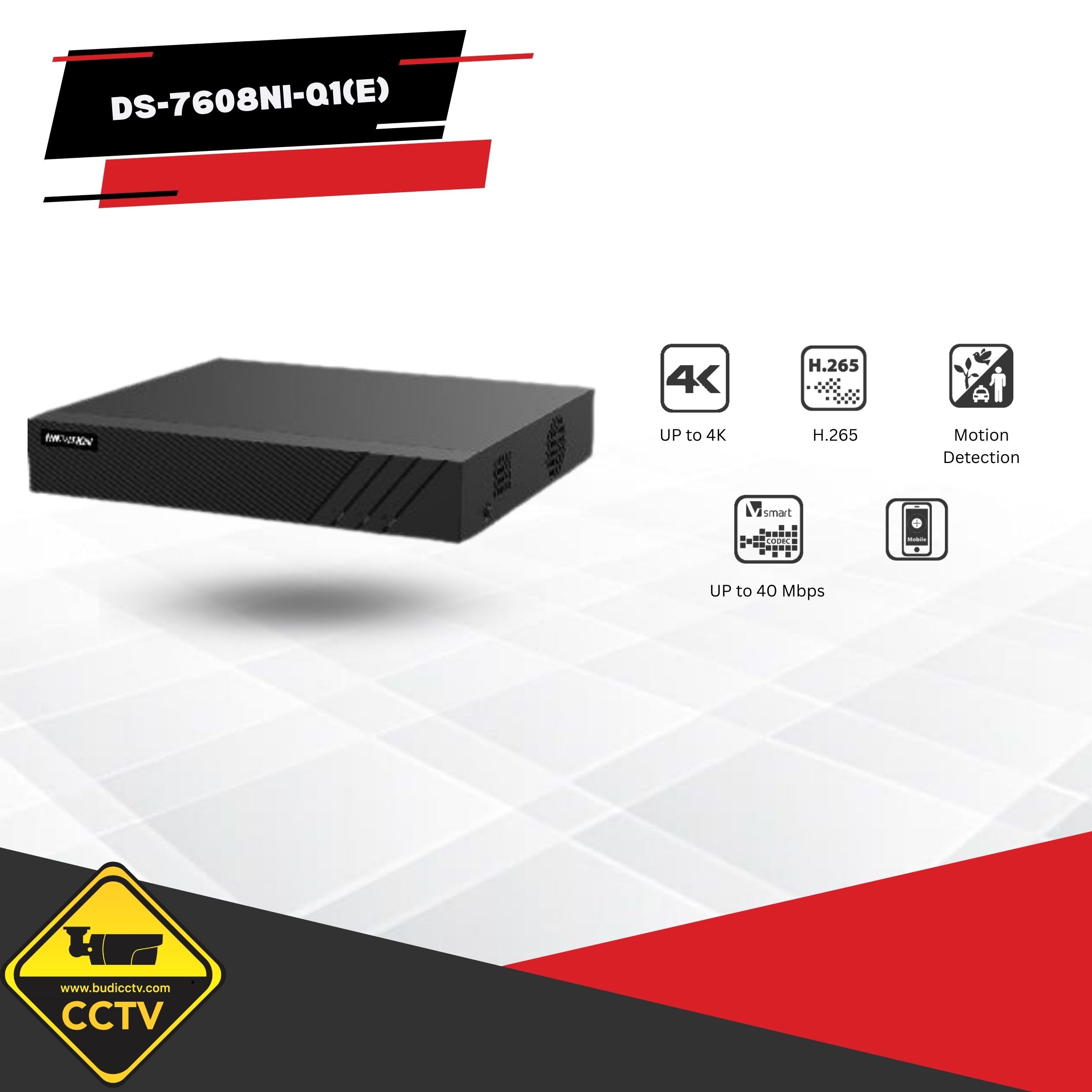 NVR HIKVISION 8 CHANNEL DS-7608NI-Q1(E)