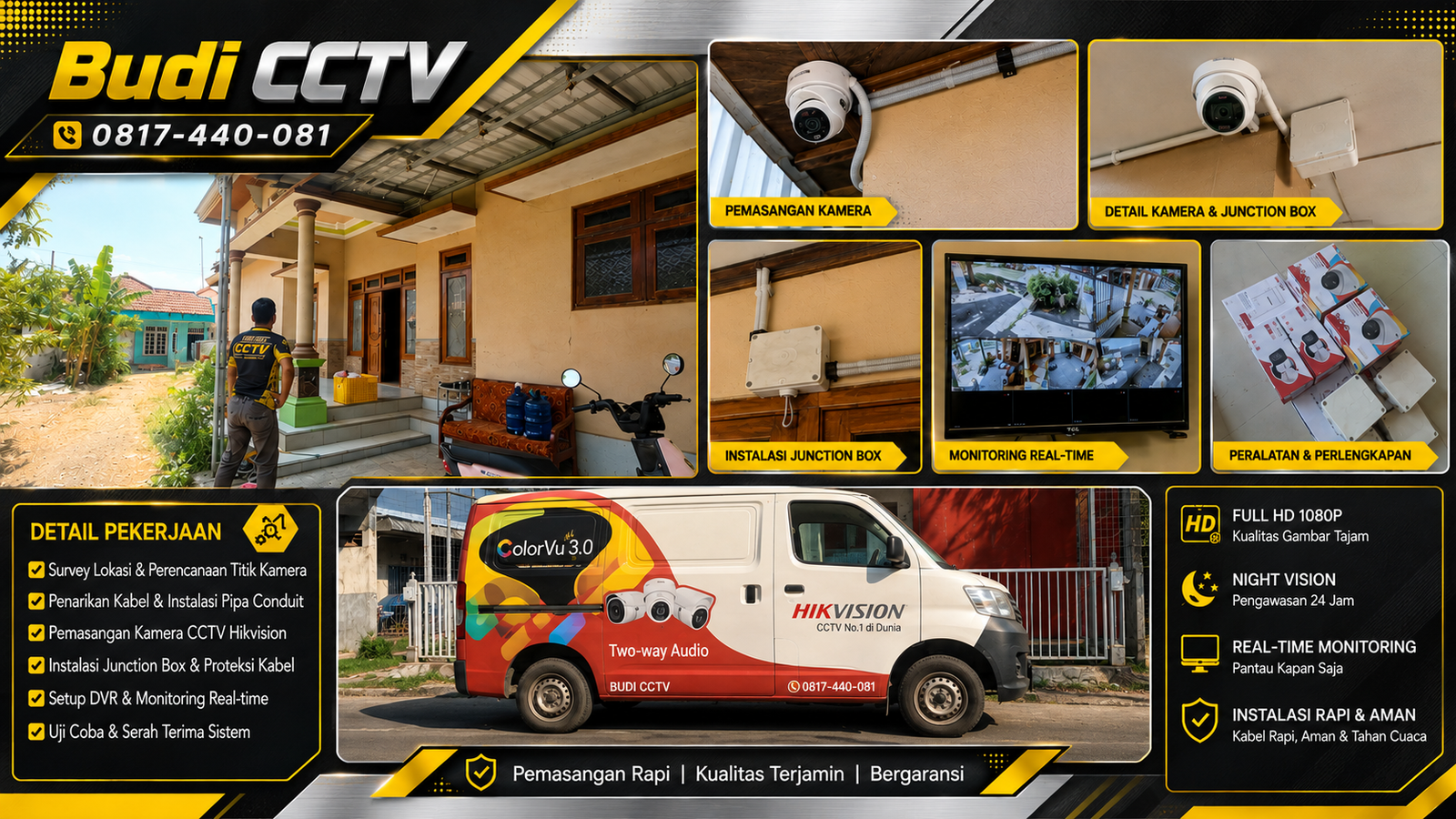 Instalasi CCTV Hikvision Two Way Audio di Batang, Keamanan Rumah Masa Kini