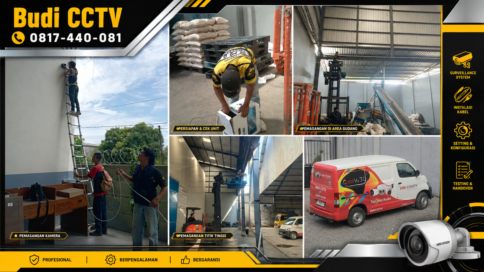 Instalasi CCTV Hikvision di Pabrik Pekalongan, Tingkatkan Keamanan Area Produksi